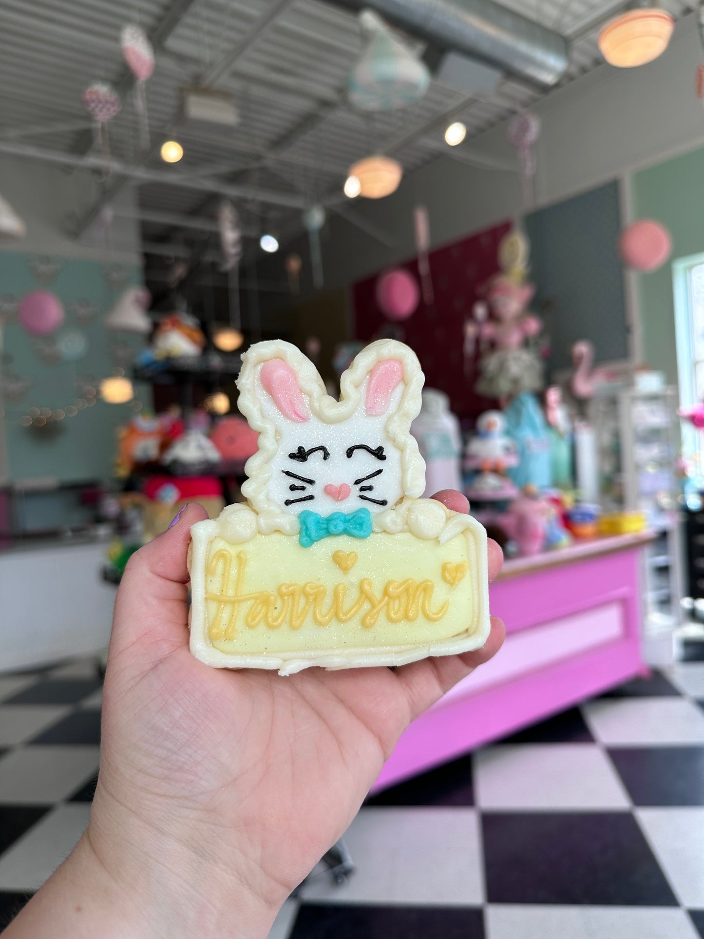 🐰Easter Bunny Sugar Cookie with Custom Name (4, 6, 8, or 12)