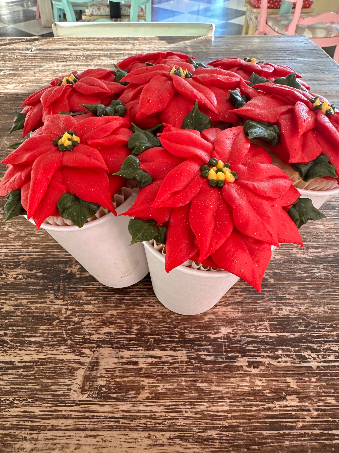 Poinsettia Cupcake Bouquet
