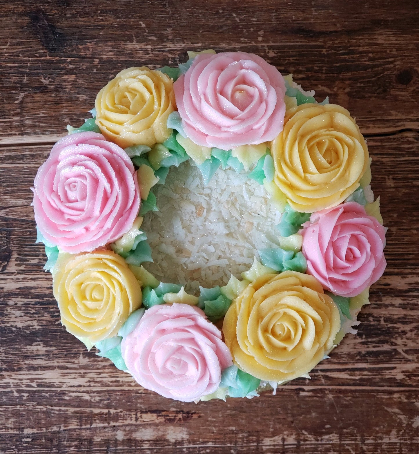 💐5" 2-Layer Lemon Coconut Floral Layered Cake
