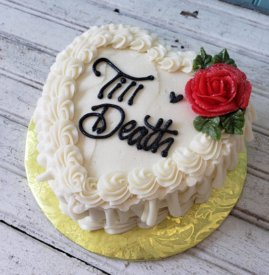 'Till Death (Do Us Part) Heart-Shaped Cutting Cake