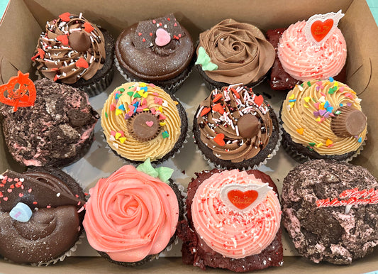 💗Be My Valentine Chocolate Lover's Dozen JUMBO Cupcakes
