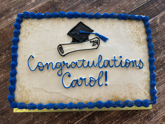 🎓Graduation Cap & Scroll Sheet Cake- Congratulations!