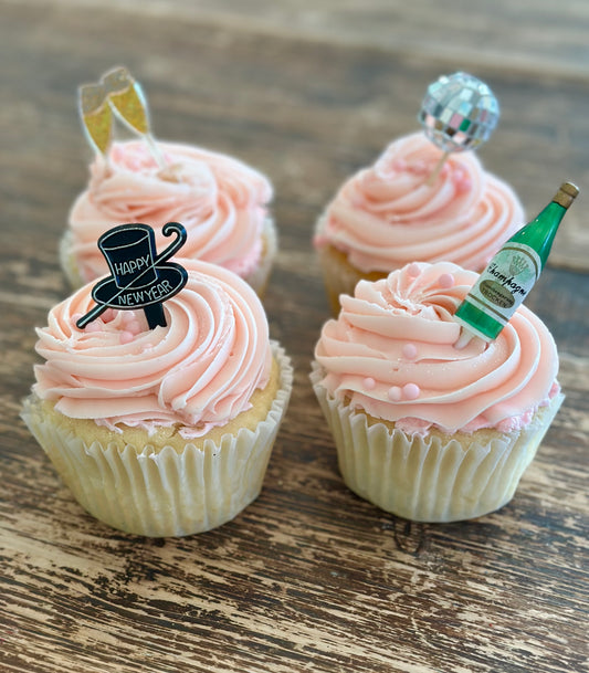 Cheers to the New Year Disco Dancin JUMBO Cupcake 4 Pack