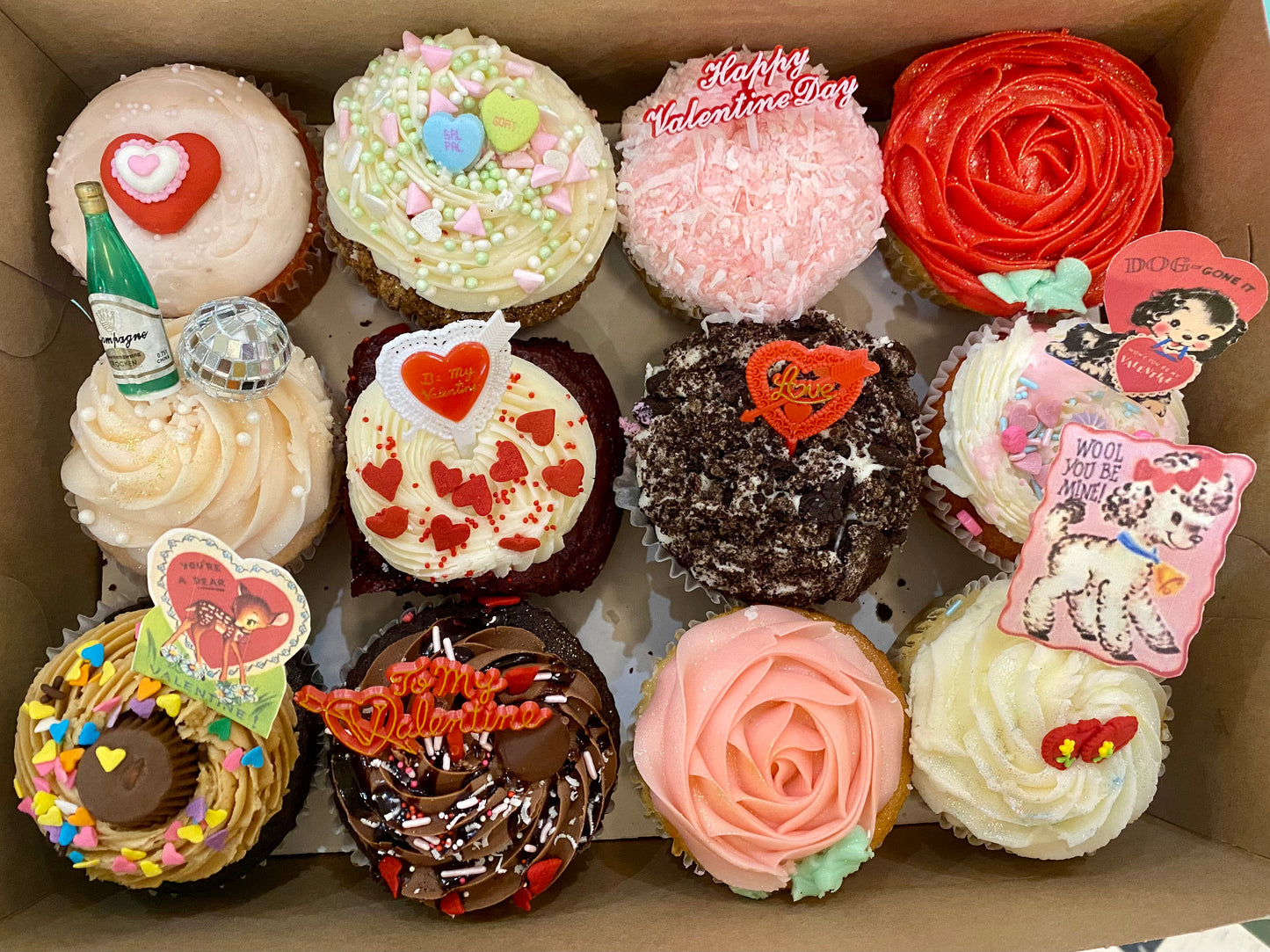 💘SAME DAY PICKUP- Cupid's Dozen Jumbo Cupcakes