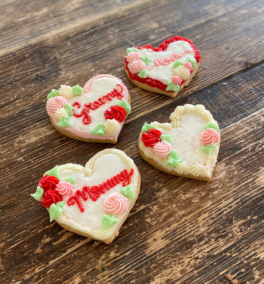 💐Mother's Day MOM Heart Sugar Cookies- 4 Pack