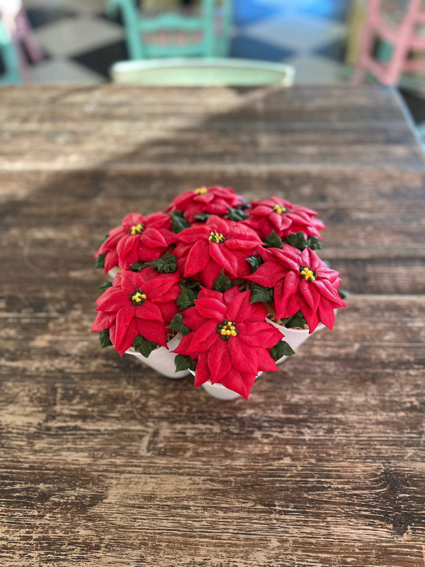 Poinsettia Cupcake Bouquet