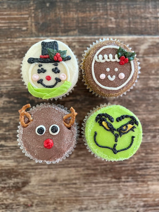 🎄Holly Jolly Christmas Pals JUMBO Cupcake 4 Pack