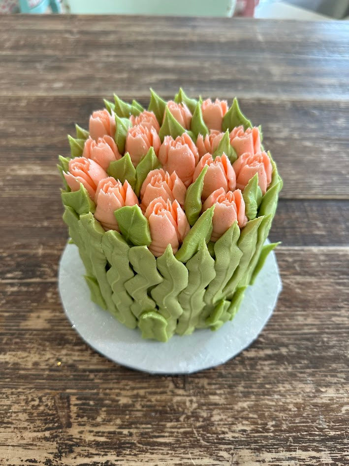 💐5" 2-Layer Tulip Vase Cake