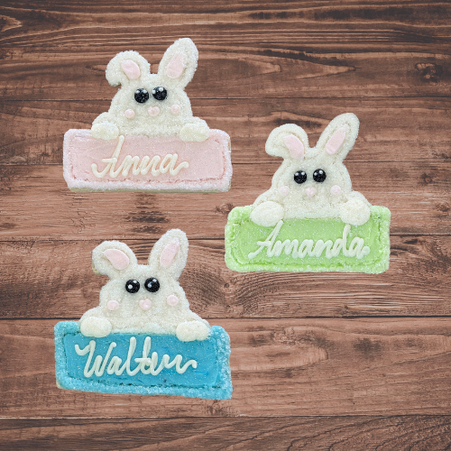 🐰Easter Bunny Sugar Cookie with Custom Name (4, 6, 8, or 12)