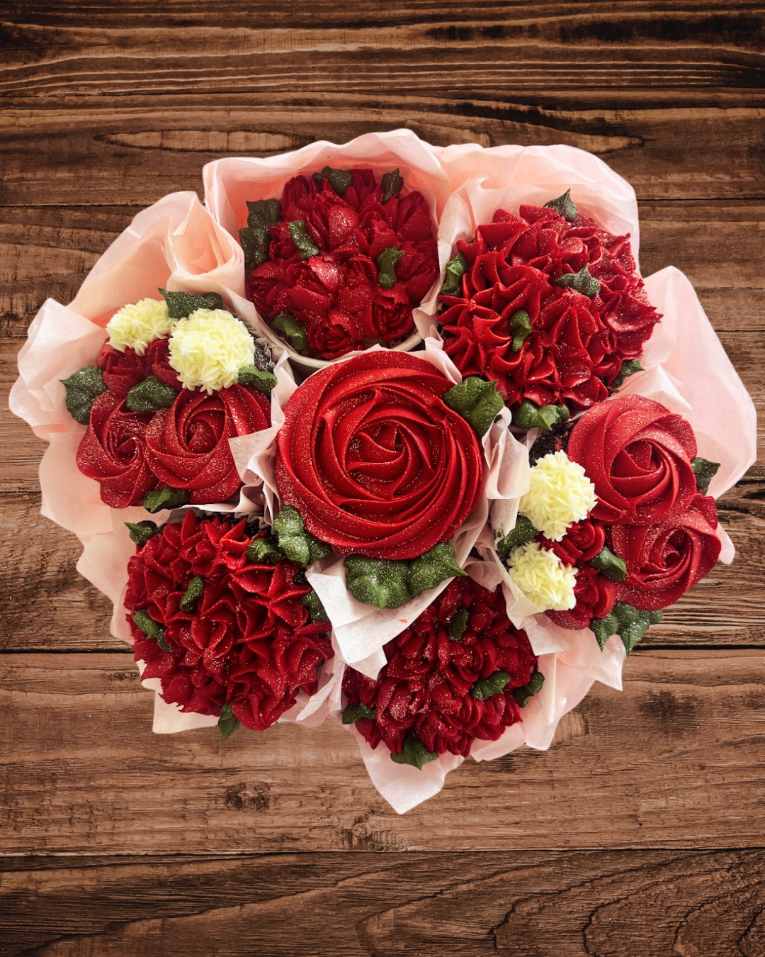 💘Cupcake Floral Bouquet (3 or 7 ct.)