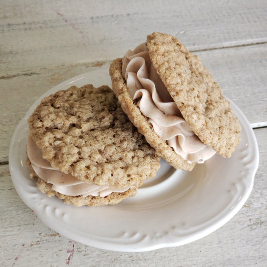 Gluten-Free AND Dairy-Free Vegan Oatmeal Cream Pie Cookie Sandwich